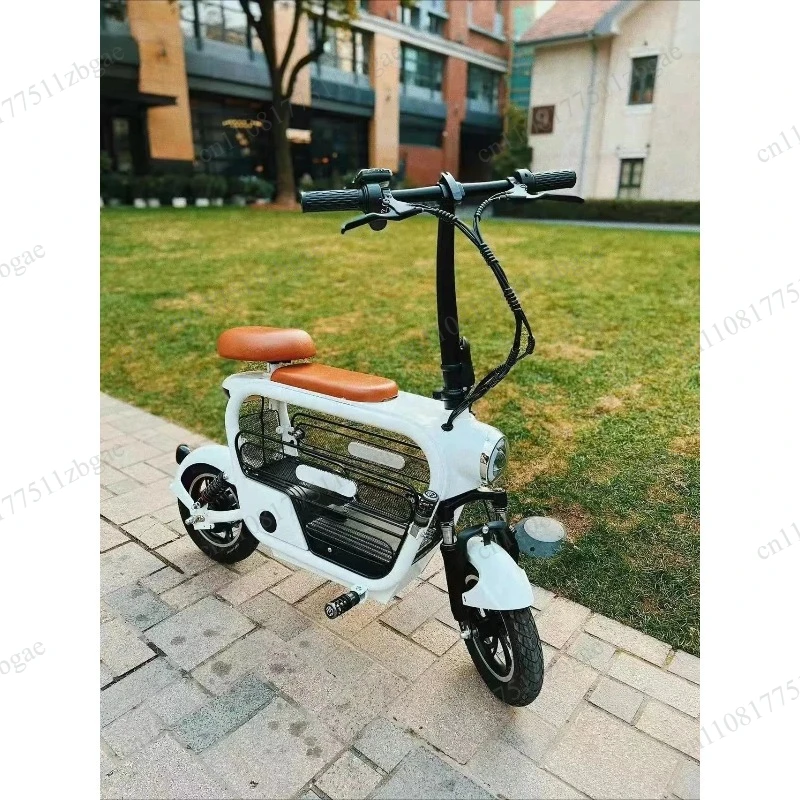 Electric Scooter with Pet Carrier, City Mini Electric Bike for Carrying Small Dogs & Cats view 5