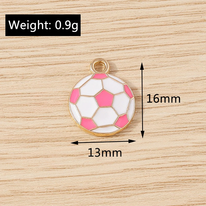10 Stück niedliche Emaille-Anhänger in Form von Sportartikeln, Badminton- und Fußballschuhen, zum Basteln von Ohrringen, Halsketten, für DIY-Bastelarbeiten und als Schmuckzubehör. – Detail 4