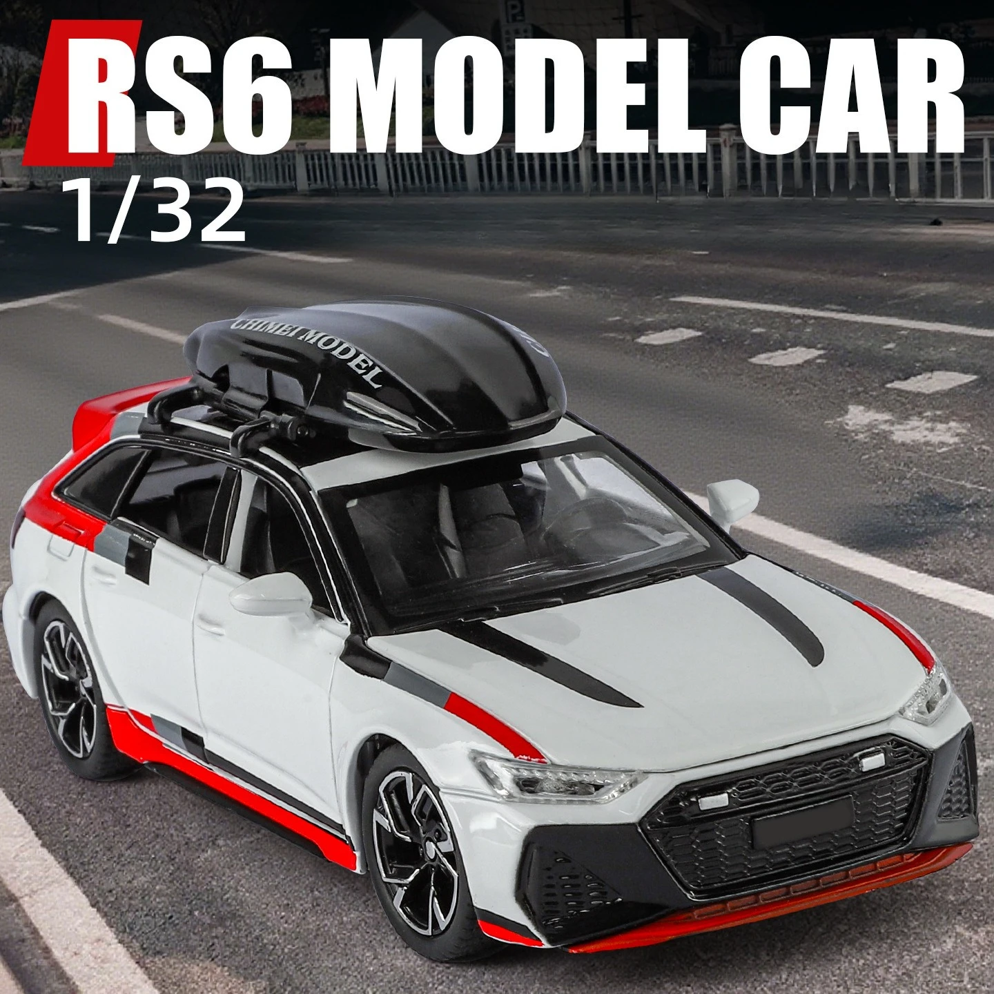 

1:32 RS6 Alloy Sports Car Model Diecast Metal Racing Car Vehicle Model Sound and Light Simulation Children Toy Gift