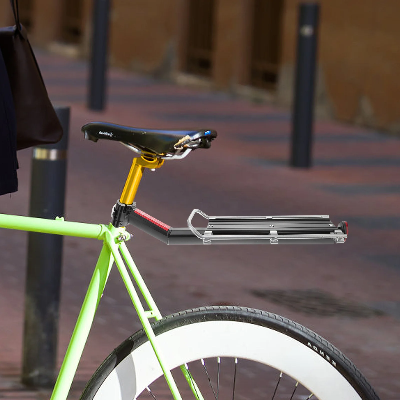 Portaequipajes trasero, marco de aleación de aluminio, estante portátil para bicicletas, cestas, estantes de montaje compatibles con la mayoría de las bicicletas