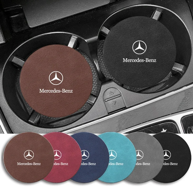 Car Coaster Water Cup Anti-slip Pad Badge Auto Accessories For Mercedes-Benz W213 W212 W220 W221 W222 W108 W126 W140 W176 W177