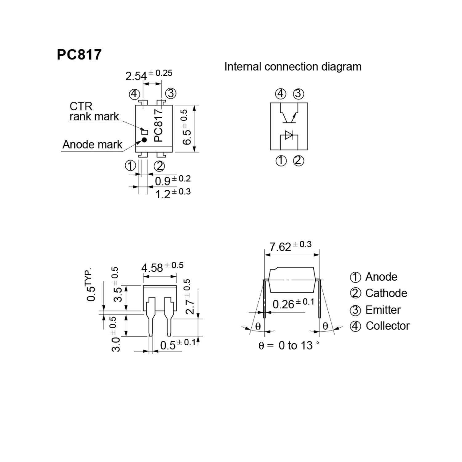 50PCS/LOT PC817 EL817 817C PC817C 817 Optocoupler SOP SMD IC SOP4 New and Original In Stock Chanzon Free Shipping