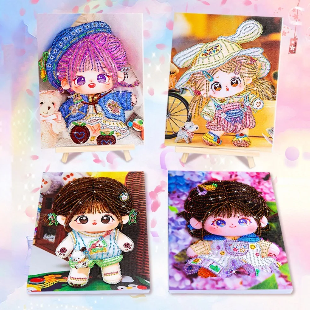 ตุ๊กตาตุ๊กตารูปแบบตุ๊กตาผ้าฝ้ายเพชรภาพวาดโมเสคที่มีสีสัน DIY เพชรจิตรกรรมชุด Creative Kawaii