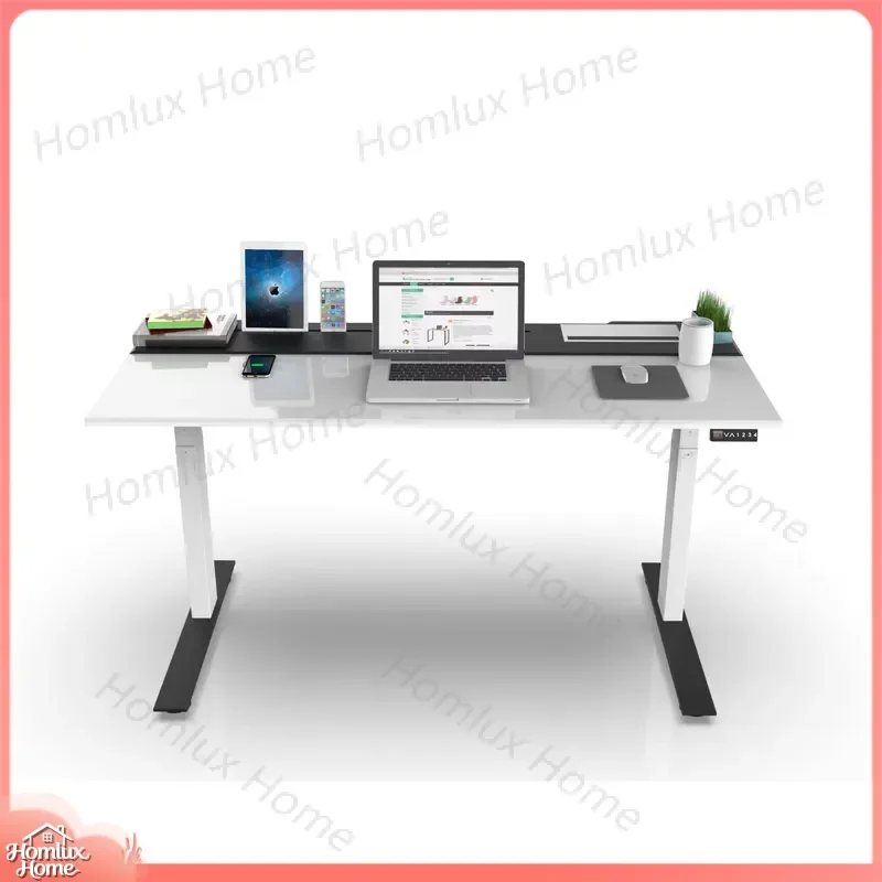Adjustable Height Gaming Desk Standing Desk with Durable MDF Desktop for PC Gaming Setup Home Office Workstation