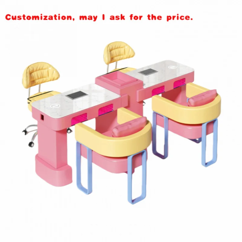 

custom.Yicheng Beauty Hot Sale Nordic Iron Manicure Table and Chair Set Modern Manicure Table Salon Nail in High Quality