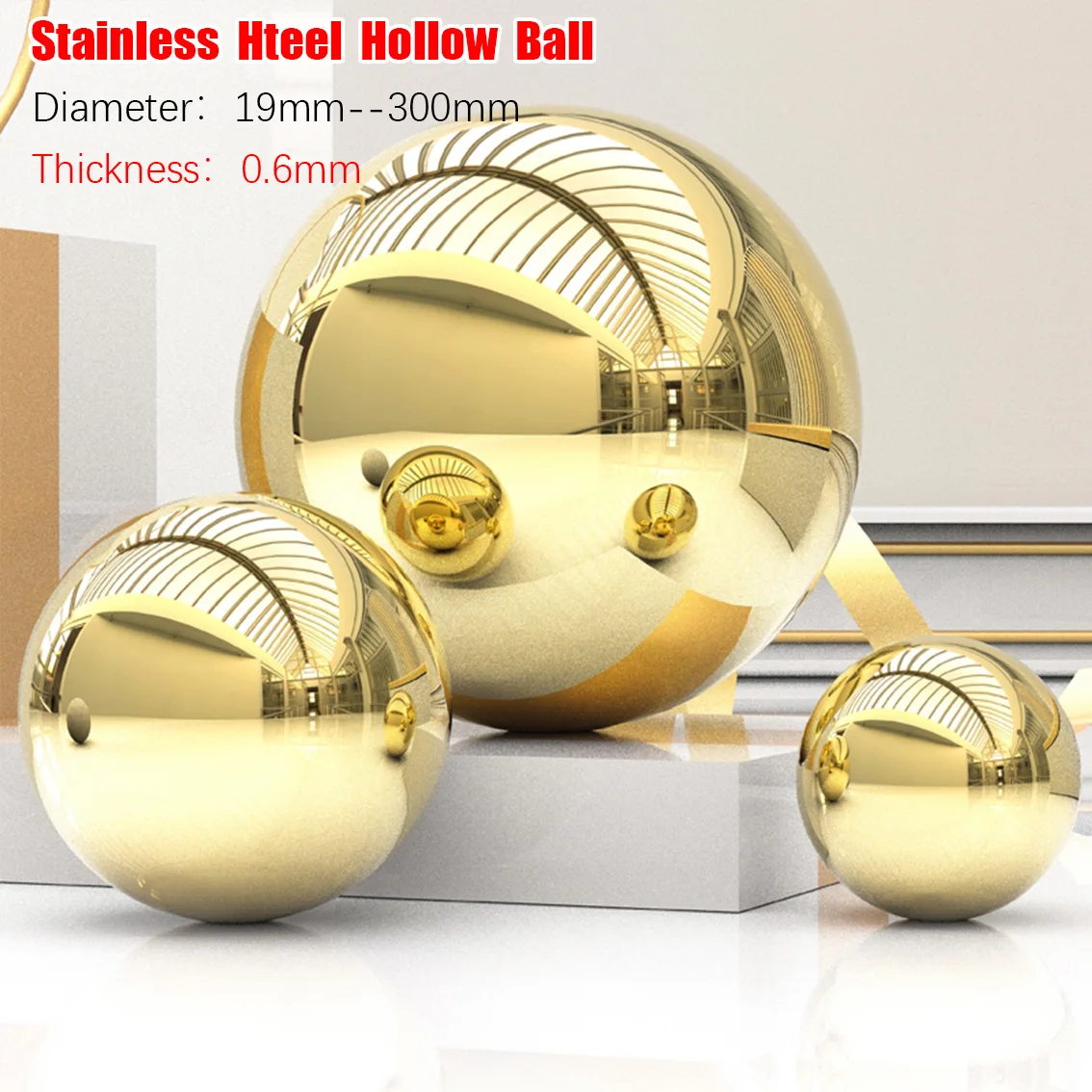 

High Gloss Glitter Stainless Steel Ball Sphere Mirror Sphere Hollow Ball For Home Outdoor Garden Decoration Ornament 19mm~300mm