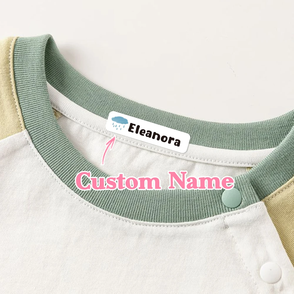 Custom weather Name Sticker,Transparent Waterproof Stickers for Kids,diy Name Labels for School Bag Bottles Box  Mug Uniform view 3