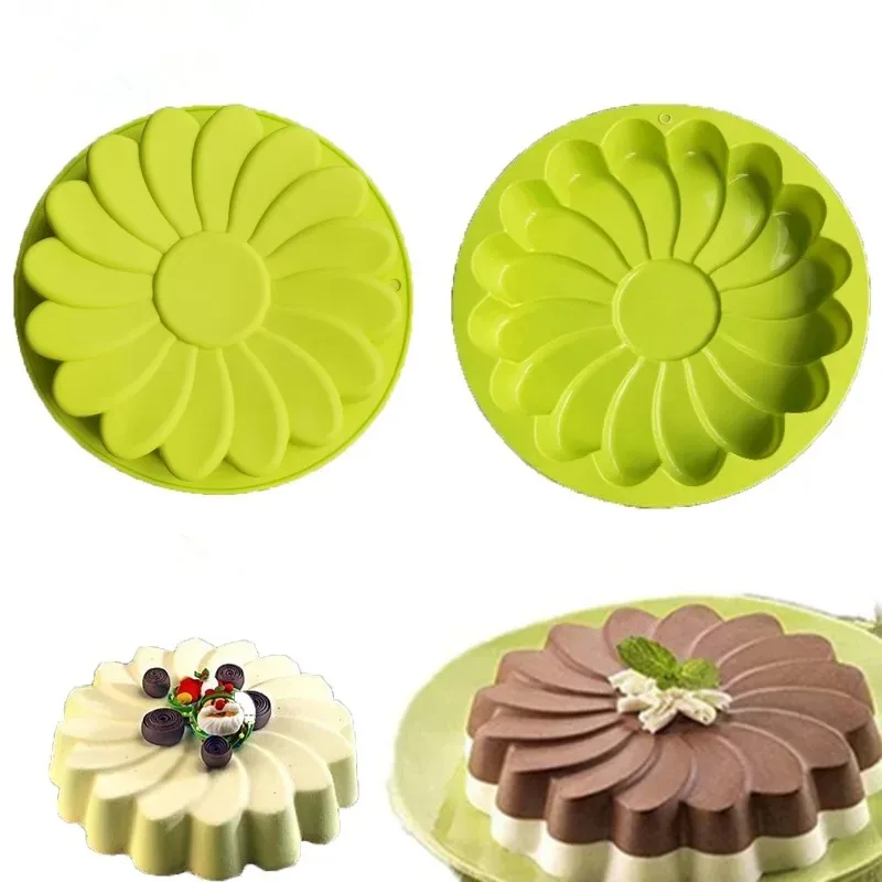 

3D Flower Baking Tray Silicone Cake Molds Form Mousse Pizza Pan Large Bakery Dish Bakeware Tools DIY Toast Bread Moulds