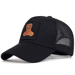 Unisex Snapback caps men Breathable Mesh hats for women Embroidery Bear Baseball Cap Man's Cotton Hip Hop Bone Trucker hat