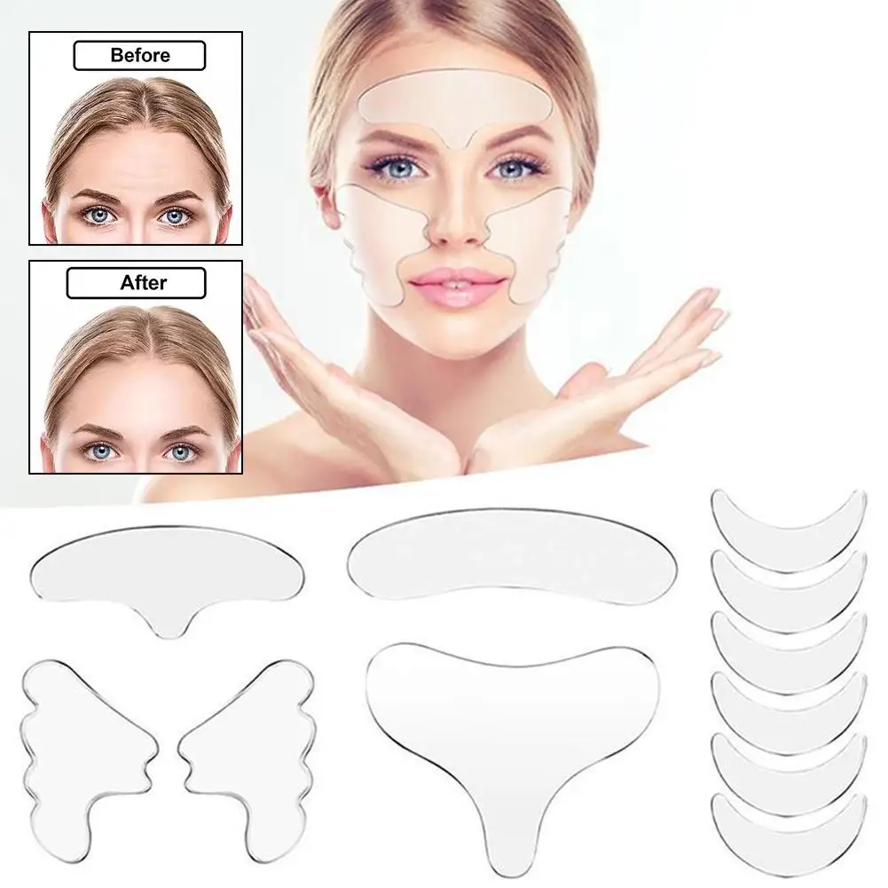 سيليكون المضادة للتجاعيد بقع رفع أشرطة منصات الجبين العين الصدر الرقبة بقع قابلة لإعادة الاستخدام الصدر الجلد مزيل التجاعيد وسادة عصا