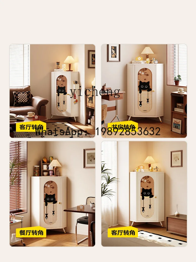 LYY  antique bookshelf floor-to-ceiling living room corner shelf steel bookcase integrated wall corner cabinet