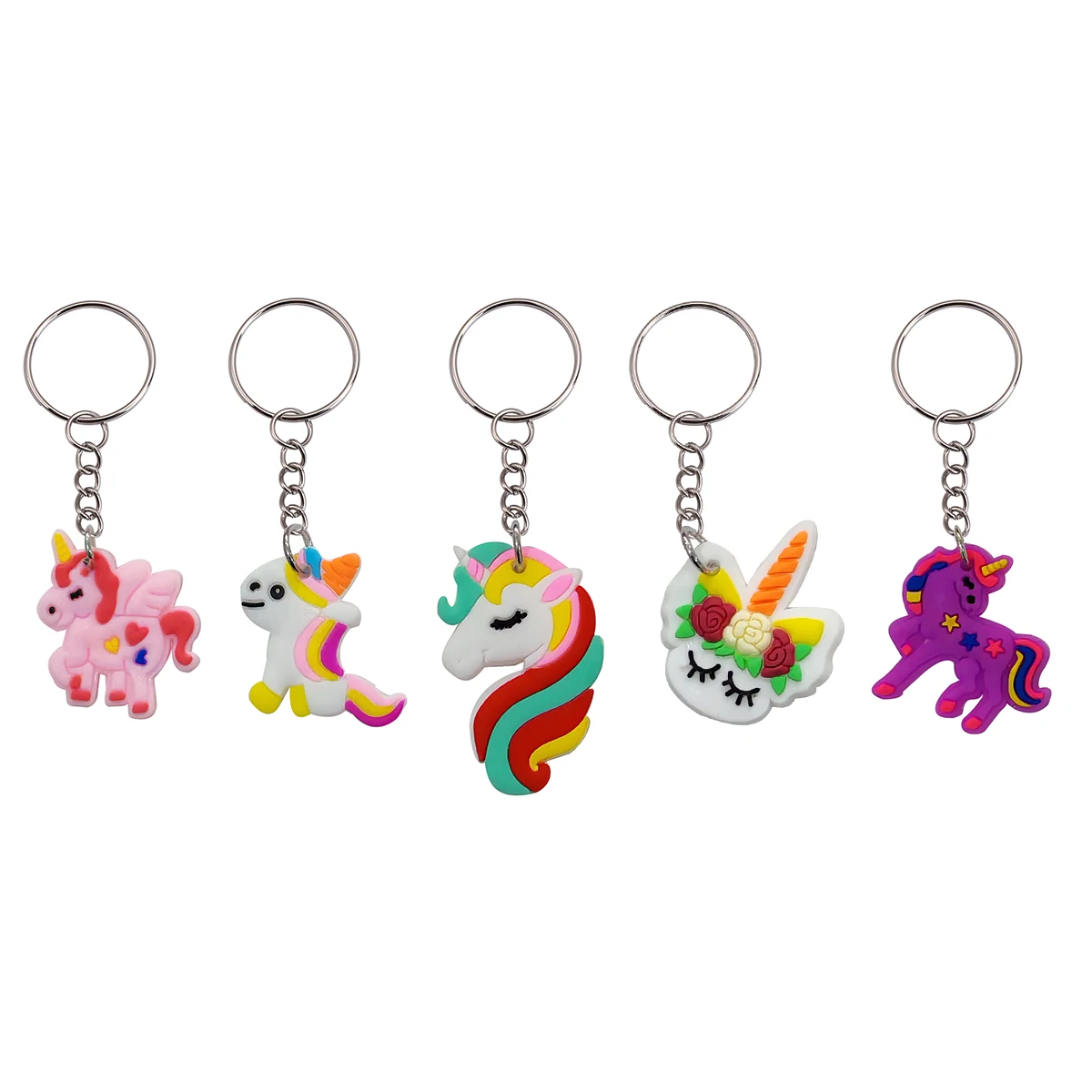 18 Stück niedliche Pferde-Einhorn-Schlüsselanhänger, Cartoon-Tier-Schlüsselringe, modische Dekoration, Accessoires für Geldbörsen und Taschen, ideales Geschenk für Feiertage und Partys – Detail 4