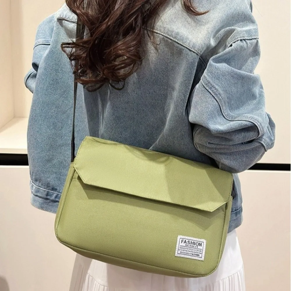 

Solid Color Men's Messenger Bag Adjustable Strap Minimalist Nylon Shoulder Bag Large Capacity Multi-pocket Crossbody Bag Sports
