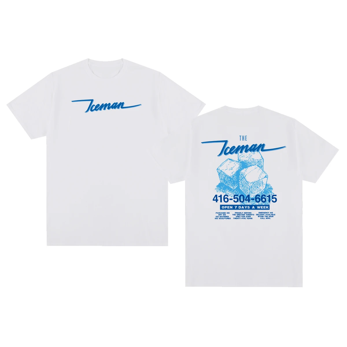 Drake ICEMAN Vintage T-shirt Street Engineered Blue Hip Hop Fashion Pop Music Cotton Men T shirt New TEE TSHIRT Womens tops
