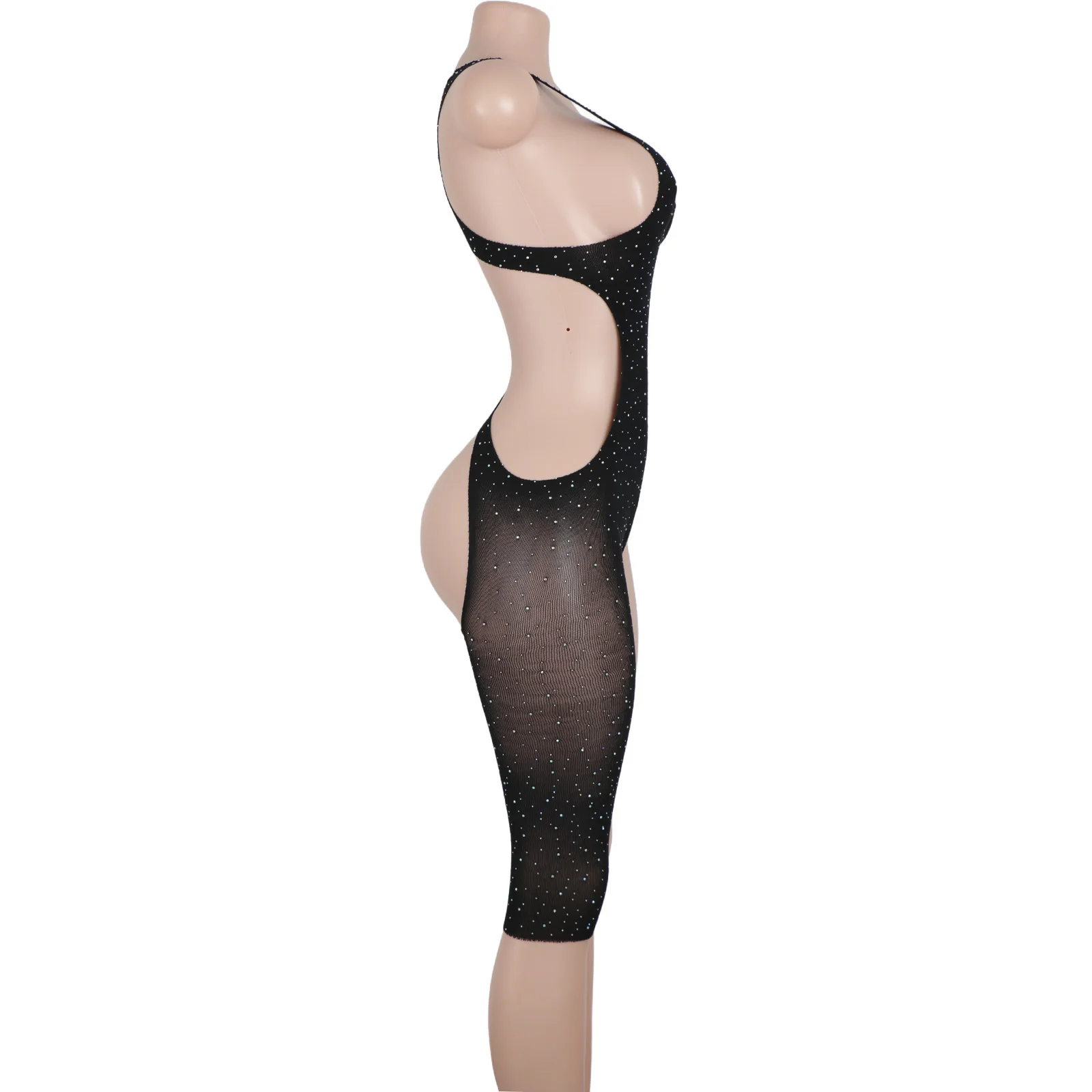 Women's  Dancewear Night Club Cutout Mesh Shorts With Sheer Net and Hot Sale Garter Leg Wraps for Wholesale Exotic Performance view 6