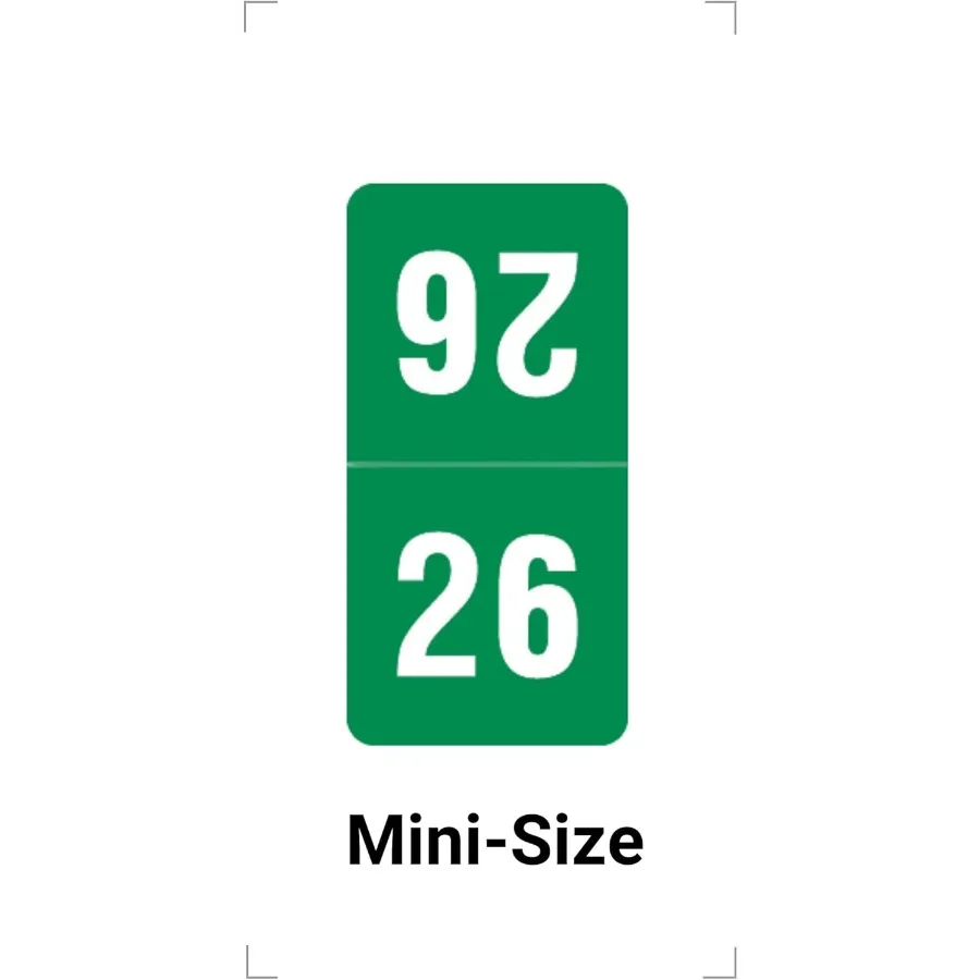 2026 MINI Top Tab Year Adesivos Verde Compatível com Smead Top Tab Doctor Stuff 2026 Gráfico Adesivos EUA Feito Etiquetas de Ano para F