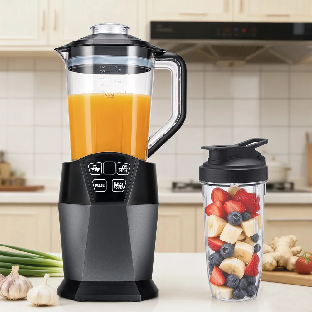 Custom 1000 Peak Watts Blender For Smoothies, Smart Technology Blenders With BPA Free 28-oz To-go Cup And 50-oz Jar