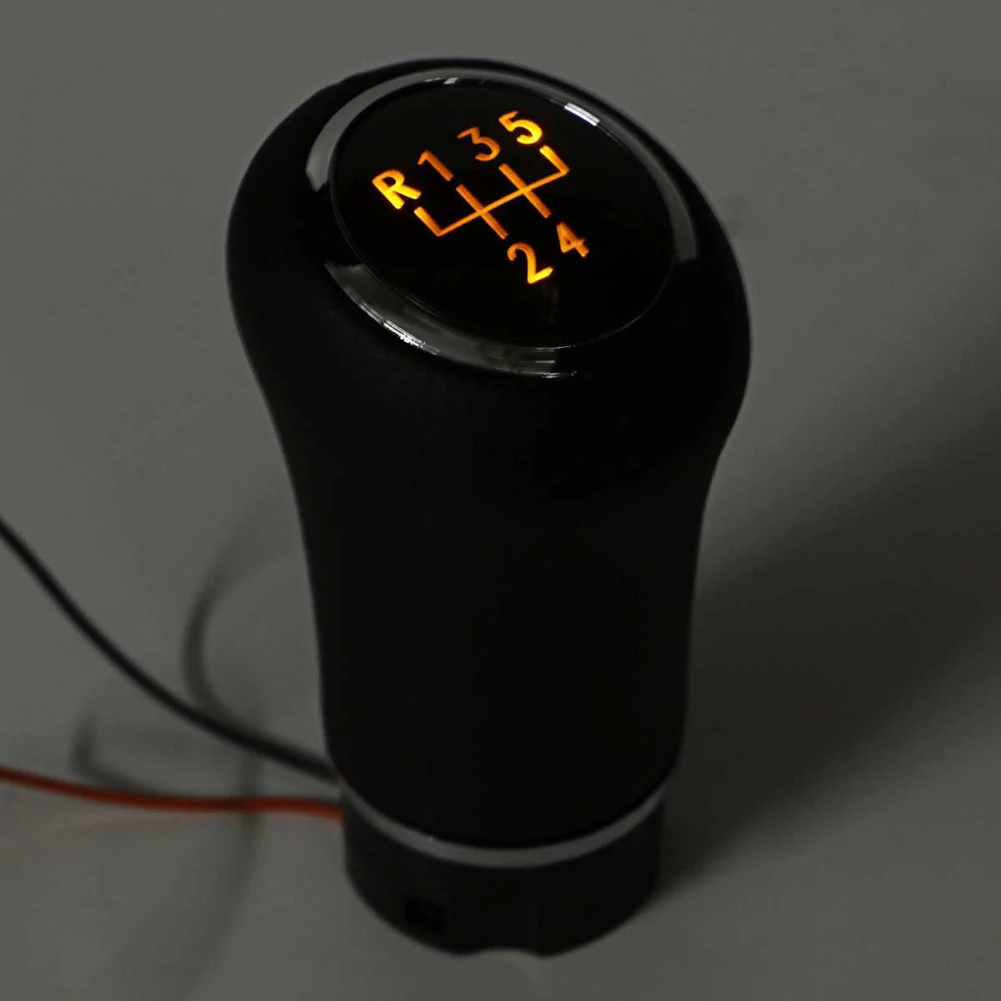 

Universal 5Speed Manual Gear Shift Knob With LED Backlight Gear PU Leather Shifter Lever For Toyota/Benz//BMW-A67F