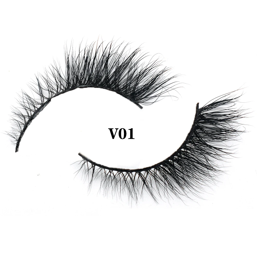 FOXESJI Mink Eye Lashes False Eyelashes Extensions Fluffy Wispy Soft Handmade Reusable Cross Full Cat Eye Mink Lashes Extension
