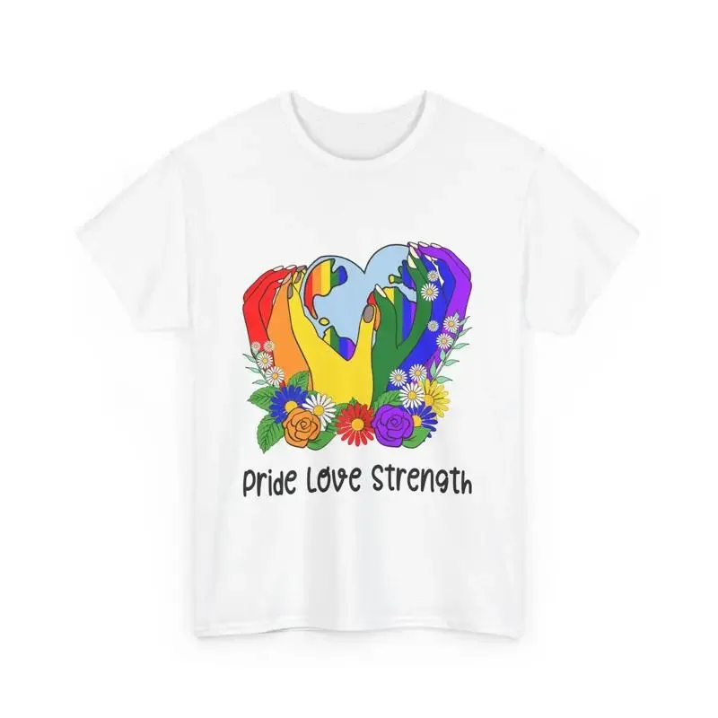 Pride Love Strength Unisex Cotton Tee  Celebrate Diversity and Unity