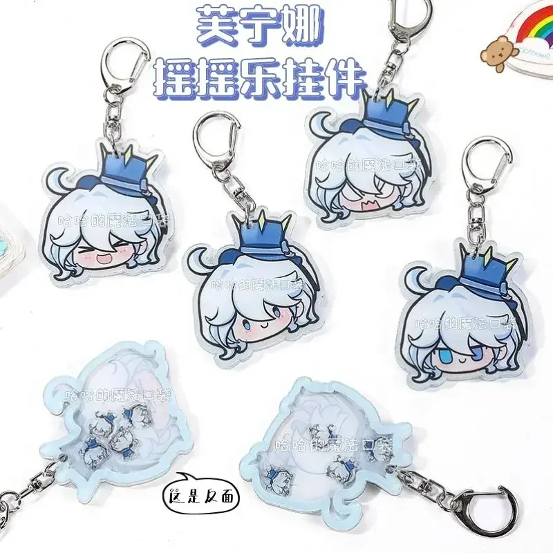 Genshin Impact Scaramouche Decor Keychain Doll 5Pcs Mini Acrylic Material Shake Move Toys Anime Figure Christmas Pendant Gifts