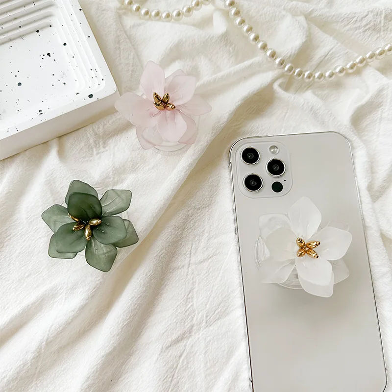 Elegante epoxi LOTUS FLOWER SMART TOK soporte Universal para teléfono soporte para teléfono coreano soporte Griptok transparente soporte plegable