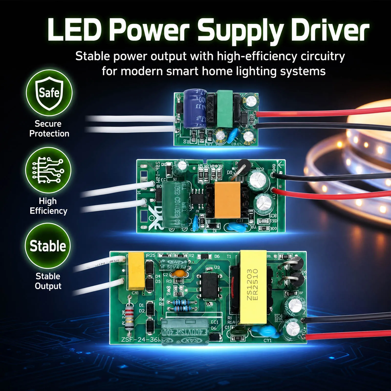 6W 15W 36W LED Power Supply DC12V 0.5A 1.25A 3A LED Constant Voltage Driver Lighting Transformer For Light strips