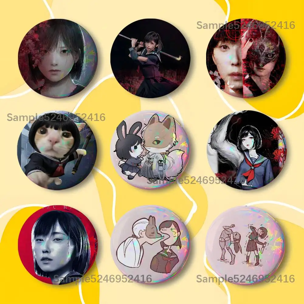 

S-Silent Hill F Game Round Button Pins Badge Creative Brooches Backpack Clothes Decoration Fashion Cartoon Jewelry Gifts