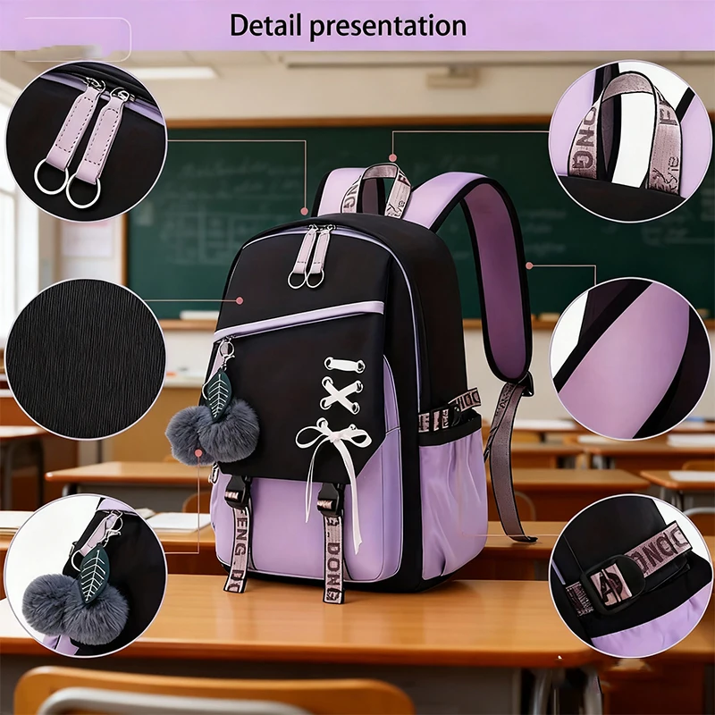 

Cute backpack nylon backpack, waterproof, cute sweet girl backpack casual Korean version large capacity backpack