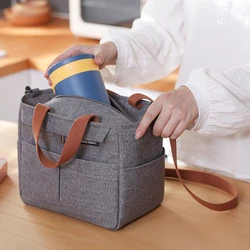 Borsa termica isolata scatola per il pranzo portatile borsa termica per alimenti da Picnic borsa a tracolla di grande capacità Bento per le donne bambini