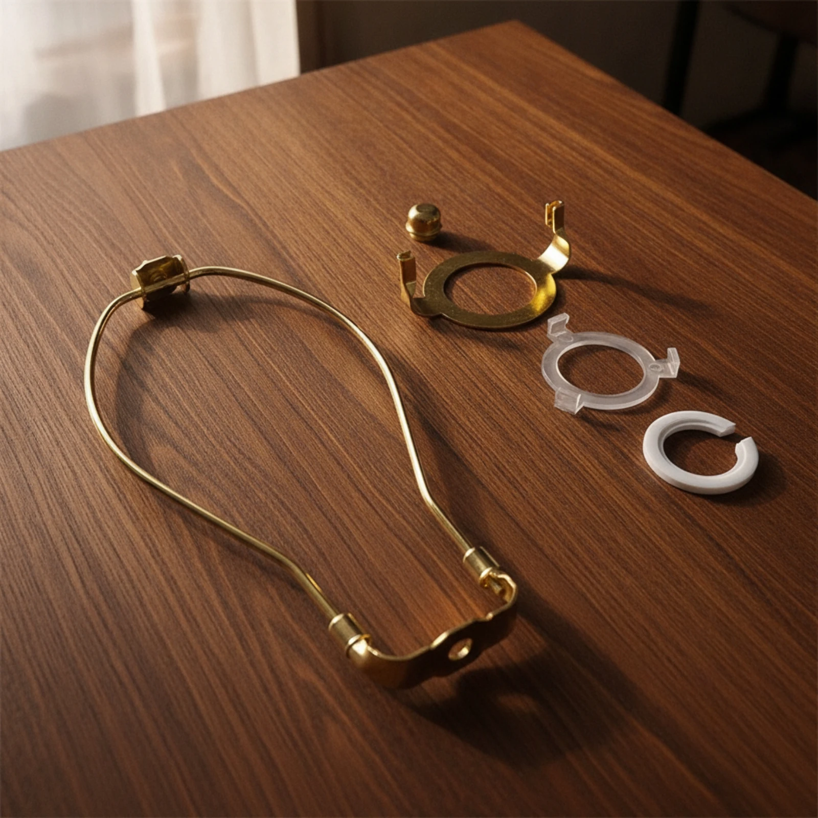 Lamp Bracket with Adapter Rings Compact Wire Frame Lamp Bracket Adaptable Plated for DIYers
