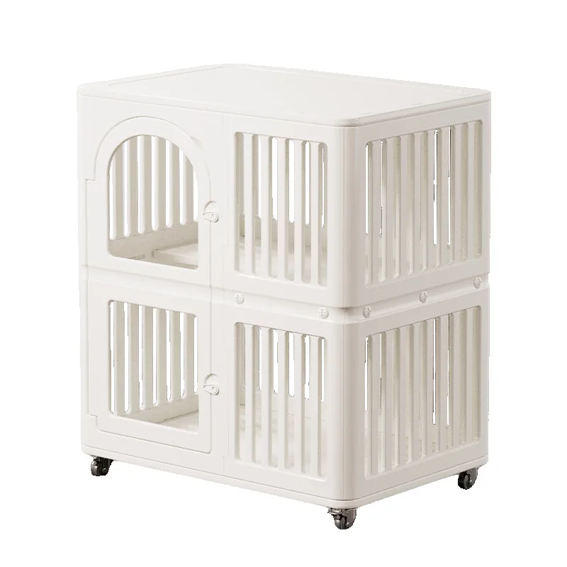 

Household indoor pet cage Transparent paradise Double layer with toilet