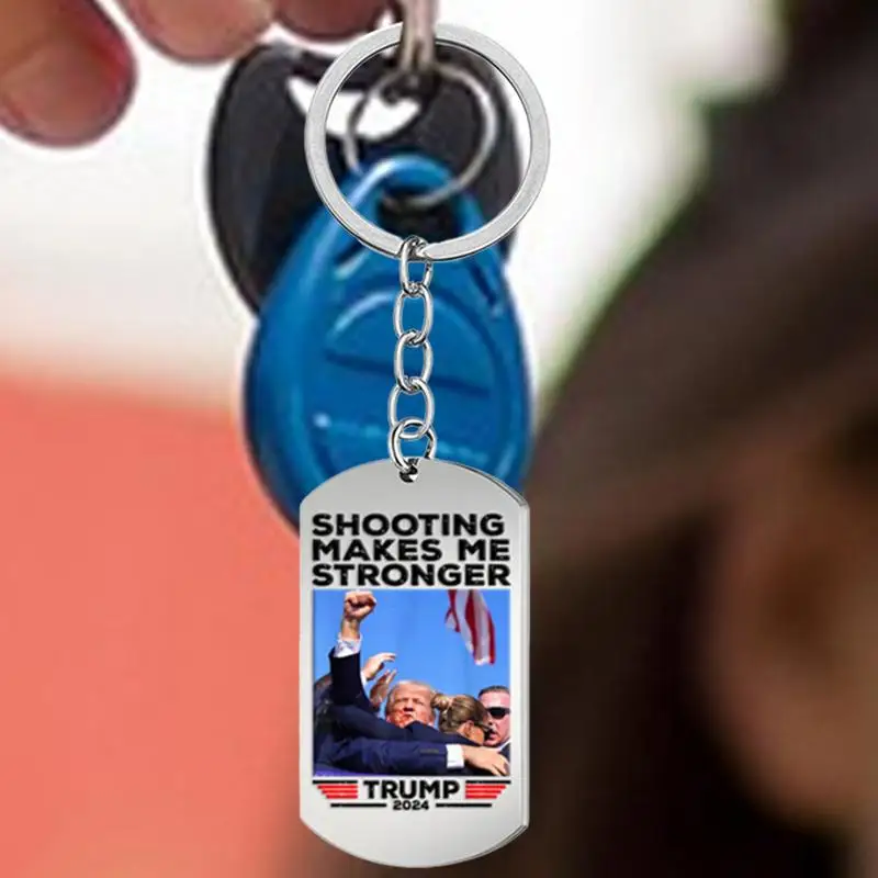 President 2024 Take America Back Keychain Metal Key Ring Metal Car Key Chain Bag Pendant President Rally Keychain Funny