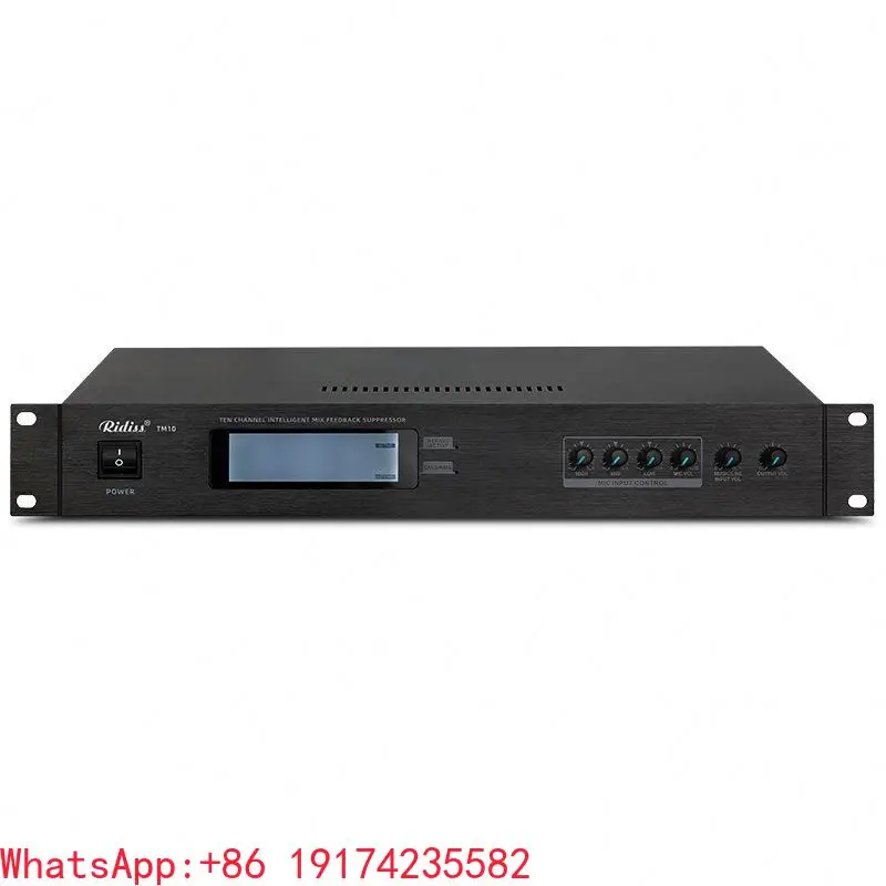 T-TM10 Model 10-Channel Conference Microphone Mixer Automatic Feedback Scanning Feedback Suppression Signal Splitter