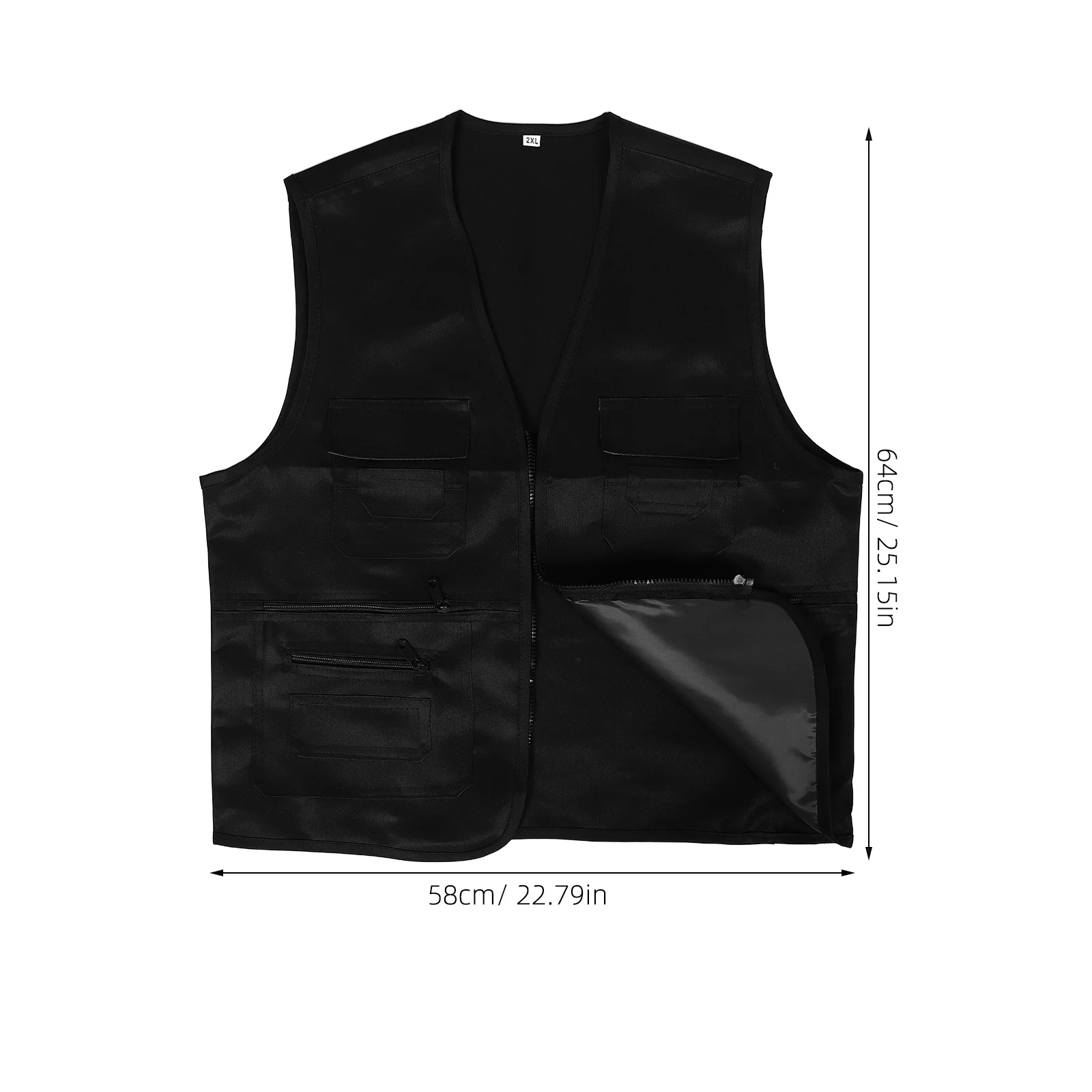 Multifunctional Fishing For Men Lightweight V-Neck Outdoor Vest With Multiple Pockets Durable Camping Hiking Travel Workwear