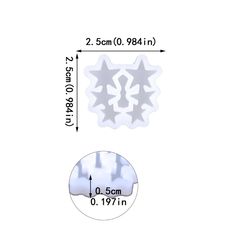 R3MC Oorstekers Siliconen Mallen Voor Resin Star Oorbellen Mold Voor Diy Sieraden Maken