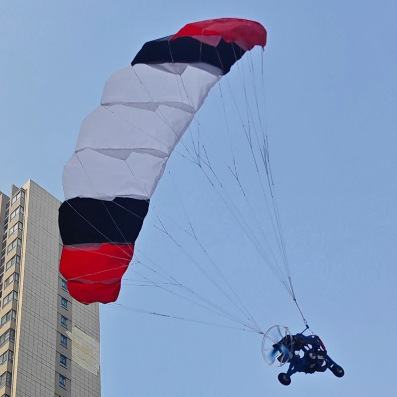1Set Dual-servo RC Wheeled Paraglider Model 98cm Wingspan Canopy 1306 Brushless Motor Powered Stunt Flying Paragliding PNP Kit