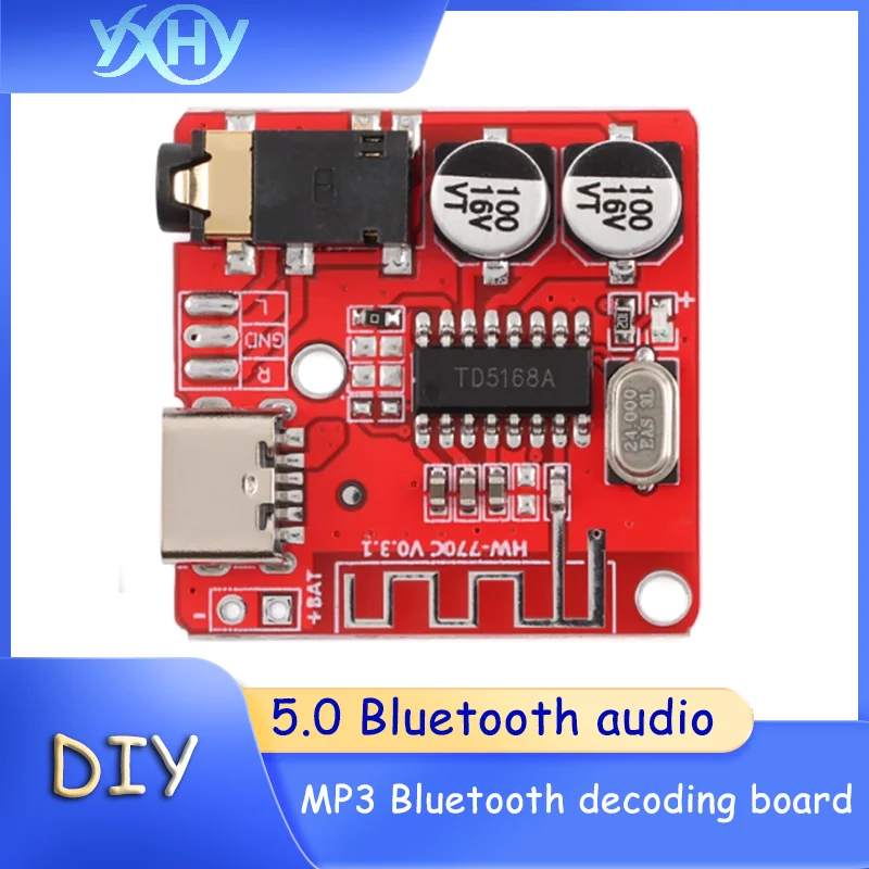 

1PCS MP3 bluetooth decoder board, car audio amplifier board, DIY audio receiver module, Type-C USB interface