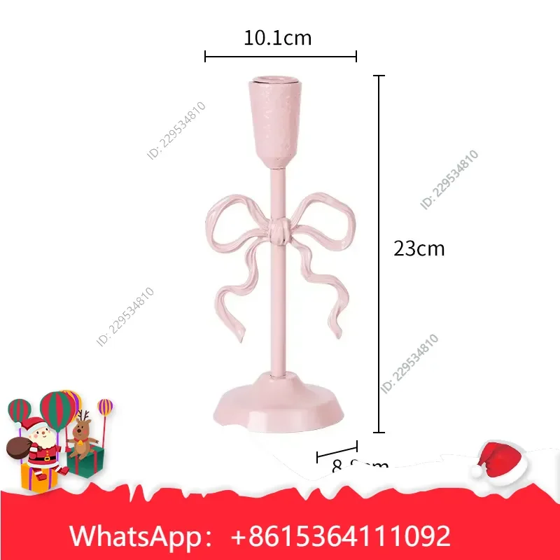 1pc French Retro Bow Candlestick for Cast Iron Single-Headed Wax Table Candlelight Dining Compatible For Model，practical use