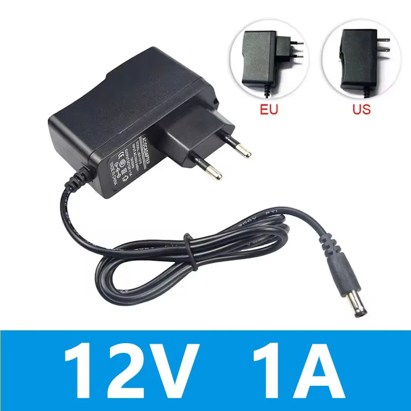 Power Supply 12V 2A AC 100V 220V  DC 12V 2A 2000mA Converter Adapter EU US Plug 5.5mm x 2.1-2.5mm for LED CCTV