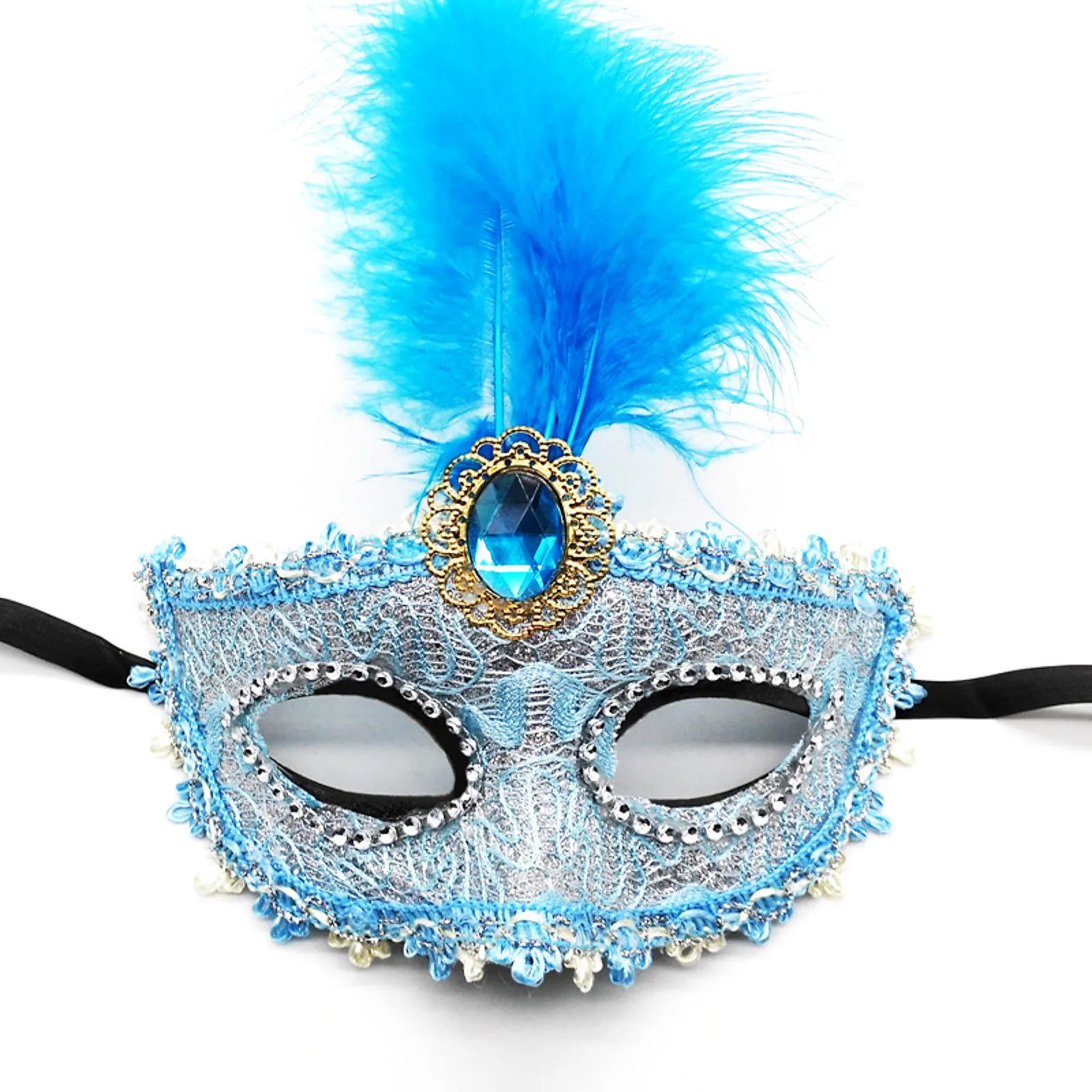 Eye Mask Carnival Carnival Masquerade Cosplay Costume Lace Applique Cloth In Feather Diamonds Princess Half Face Mask Guard