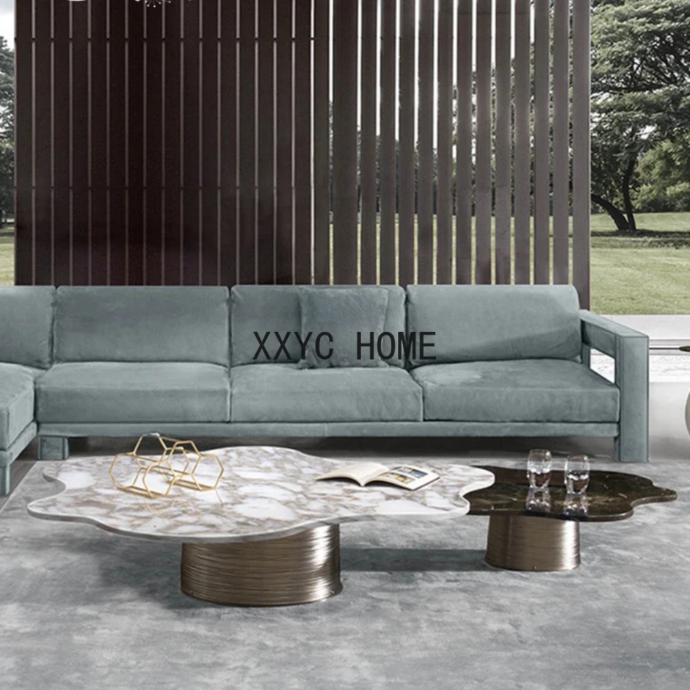 

Special-Shaped Natural Marble Tea Table High-Grade Modern Light Luxury Tea Table