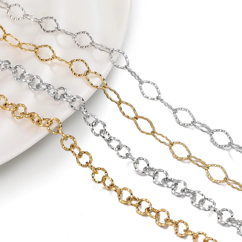 1Meter Stainless Steel Large Heavy Chunky Chains Gold Steel Color Chains for Handmade DIY Necklace Bracelet Jewelry Accessories image 4