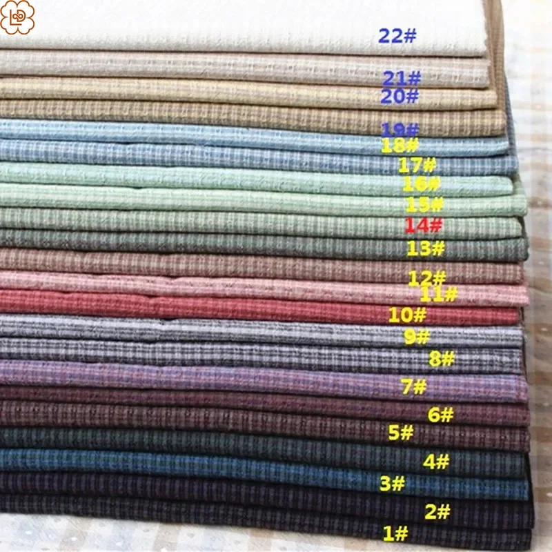 Cotton Japanese Yarn Dyed Flower Cotton Grey Beige Sewing Patchwork Fabric for Quilting Bag Purse Needlework Accessories Cloth
