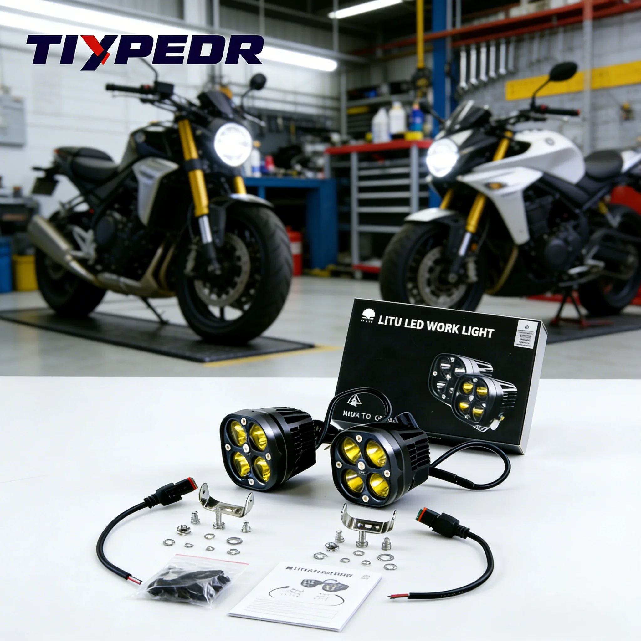 

Мотоциклетный прожектор TIYPEOR 46W с LED-чипом CREE XML3, 46W, 10-36V DC, IP68, водонепроницаемый, из алюминиевого сплава, комбинированный (прожектор/рассеиватель)