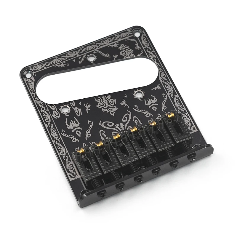 Black 6 String Guitar Pickup Bridge With 6 Vintage String Guides for FD Telecaster Tele TL Electric Guitar Parts