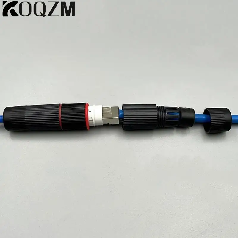 Extensor de cabo de rede impermeável, cabeça direta, conector Rj45 Docking Station, banda larga ao ar livre