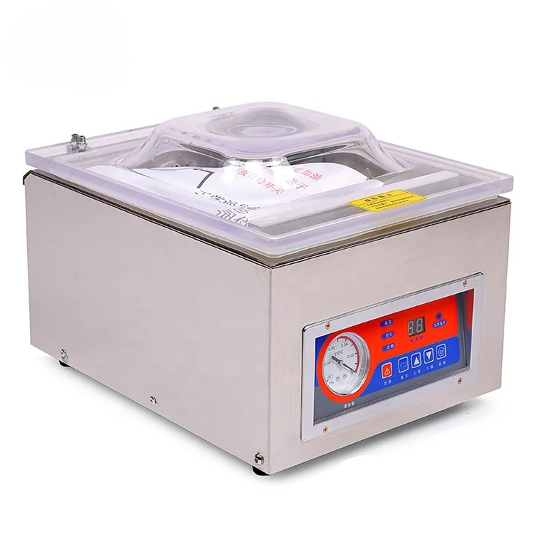 DZ-260C Single Chamber Desk Type Industrial Pump Vacuum Sealers For Apparel Food Steak Commodity Chemical Liquid For Bag