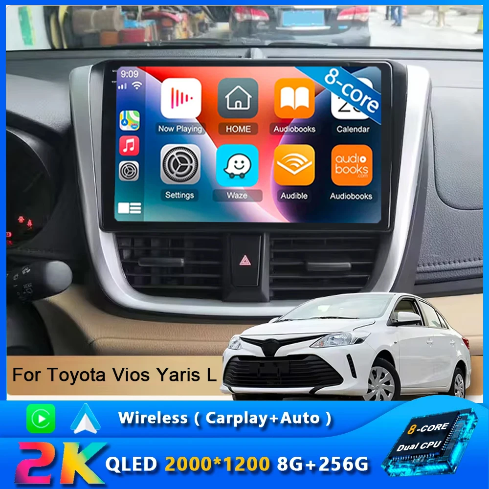 

Android 14 Auto Carplay For Toyota Vios Yaris L 2016 - 2019 Car Radio Multimedia Video Player Navigation 4G WIFI GPS DSP NO 2Din