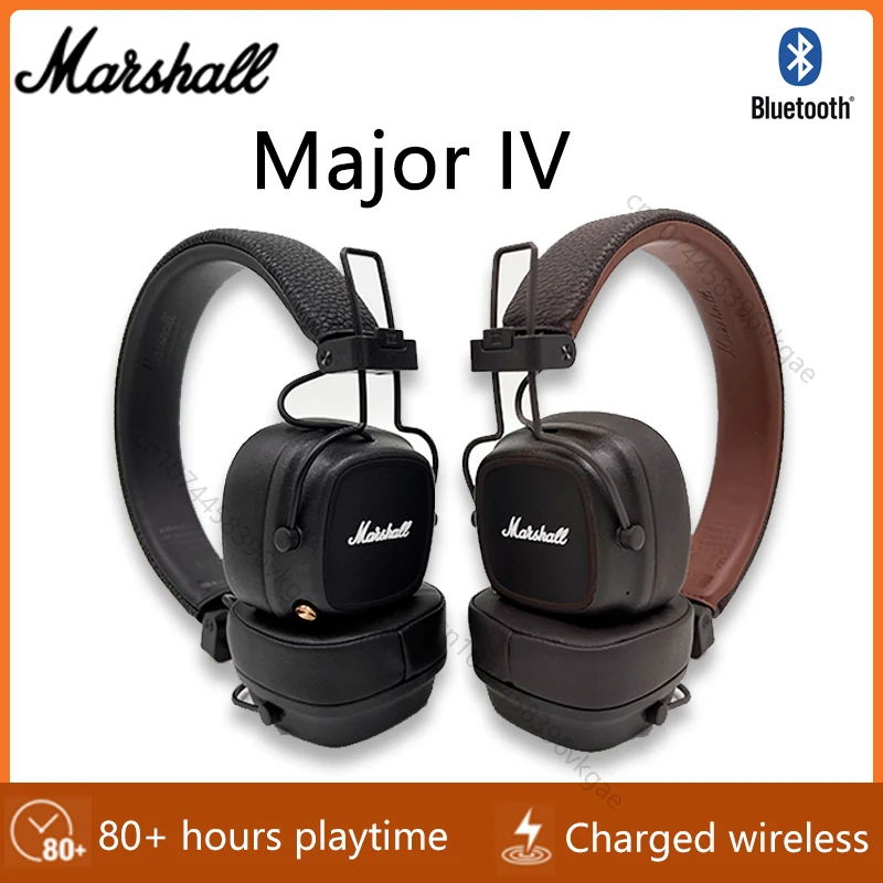 Marshall Major IV 4 Wireless Bluetooth Headphones Classic Earphones Deep Bass Foldable Pop Rock Retro Music Headset Original